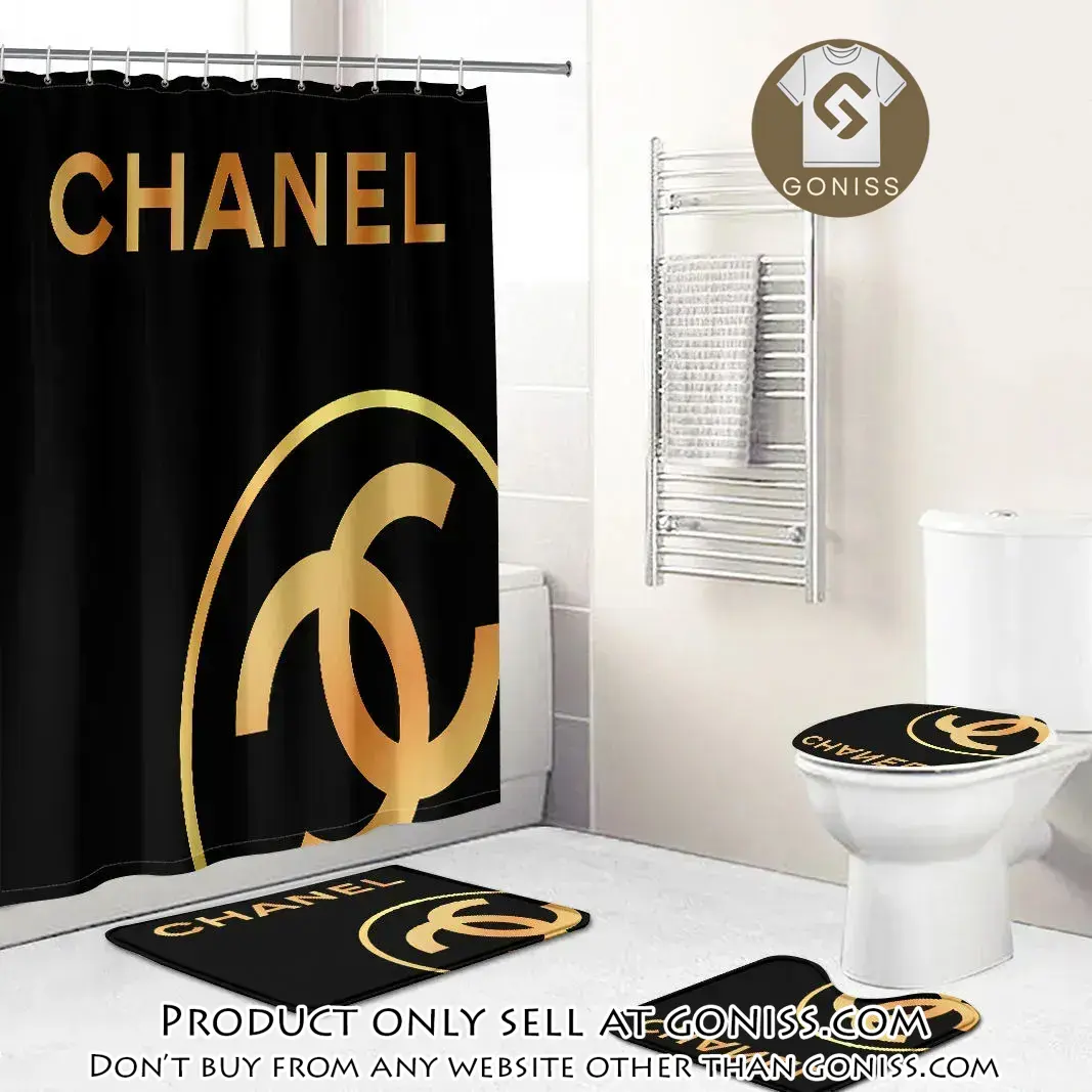 Chanel yellow fashion logo limited luxury brand black bathroom set home decor gn5258023